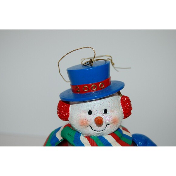 LARGE NORTH POLE SNOWMAN EUROPEAN SANTA'S BEST BLOWN GLASS CHRISTMAS ORNAMENT 7" - Picture 6 of 12